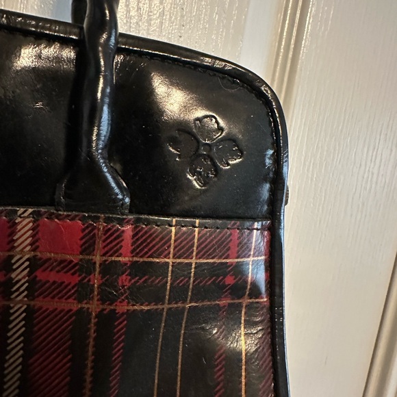 Patricia Nash Black and Red Tartan Plaid Shoulder Tote - Picture 3 of 14